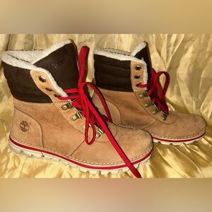 Timberland Boots 8.5 Ortholite Ankle Booties A12E6 Casual Brown Leather Lace Up